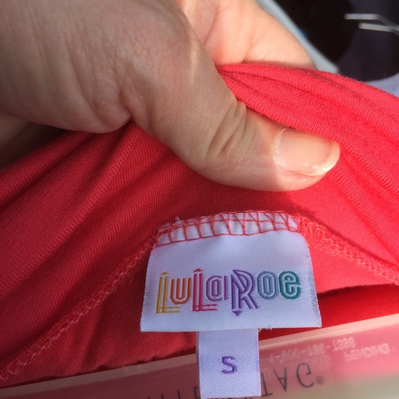 LuLaRoe Coral Red-orange Maxi Skirt - Picture 5 of 7